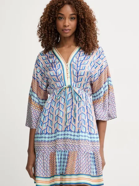 Hale Bob sukienka z wiskozą Theia niebieska