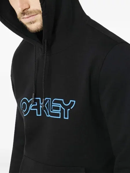 Суичър с качулка Oakley с автограф с връзки черно