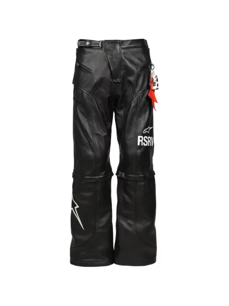 Pantaloni Alpinestars din piele cu imagine negru
