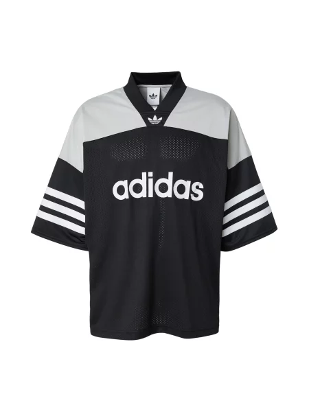 ADIDAS ORIGINALS Tricou Adicolor Oversized Football gri / negru alb