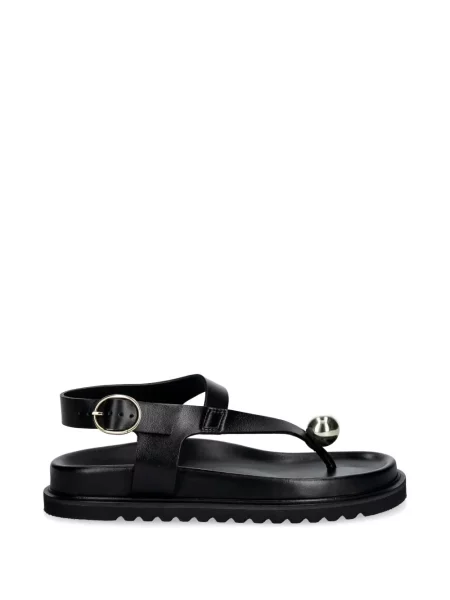 Sandale Souliers Martinez din piele fără toc negru