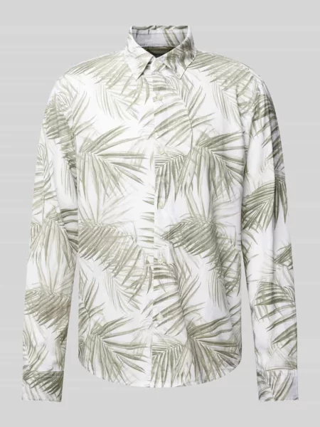 Koszula casualowa o kroju relaxed fit z mieszanki i lnu Tom Tailor Denim biała