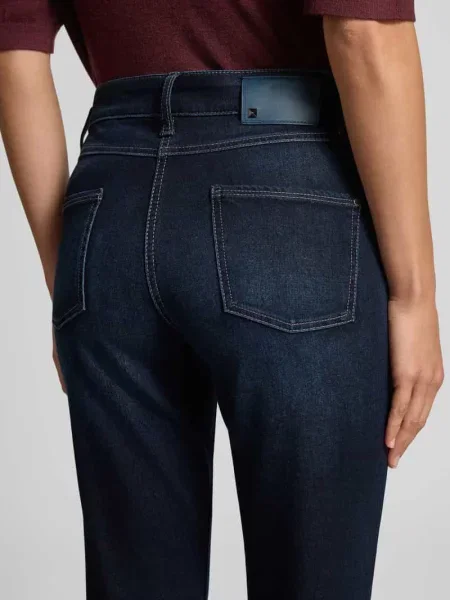 Jeansy o kroju slim fit z 5 model ‘Posh’ Cambio granatowe