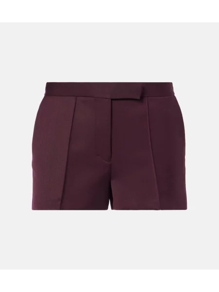 Pantaloni scurți Alex Perry din țesătură twill bordo