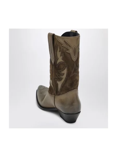 Botki Golden Goose skórzane zielone