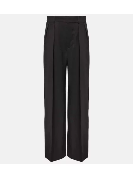 Pantaloni Wardrobe.nyc de lână plisate negru