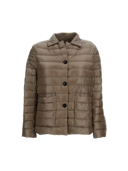 Lniana kurtka puchowa Herno szara