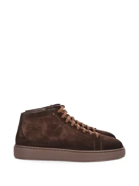 Sneakerși Santoni din piele de căprioară maro