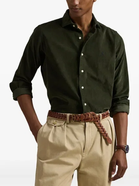 Manšestrové s límcem izolované polotričko Polo Ralph Lauren bílé