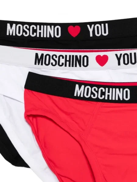 Chiloți multipac Moschino cu autograf roșu