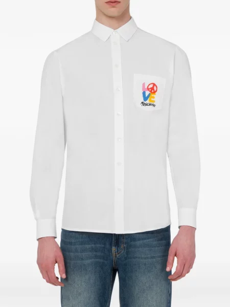Cămașă Love Moschino cu imagine alb