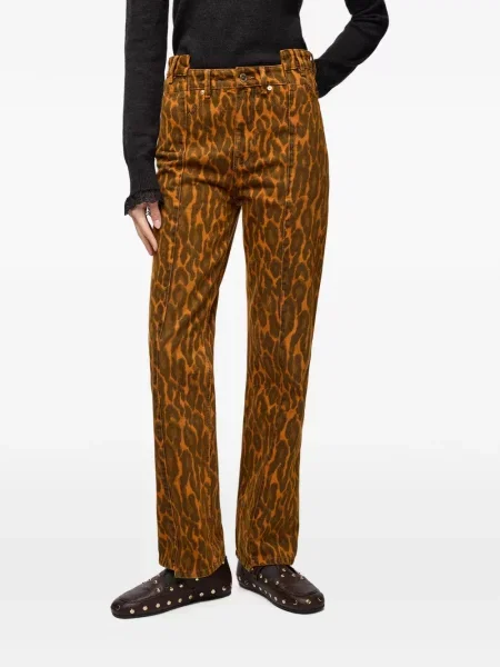 Blugi Ganni cu model leopard maro