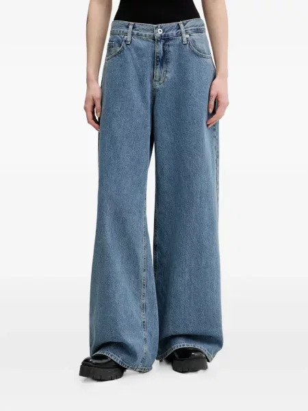 Blugi Karl Lagerfeld Jeans cu picior lat albastru