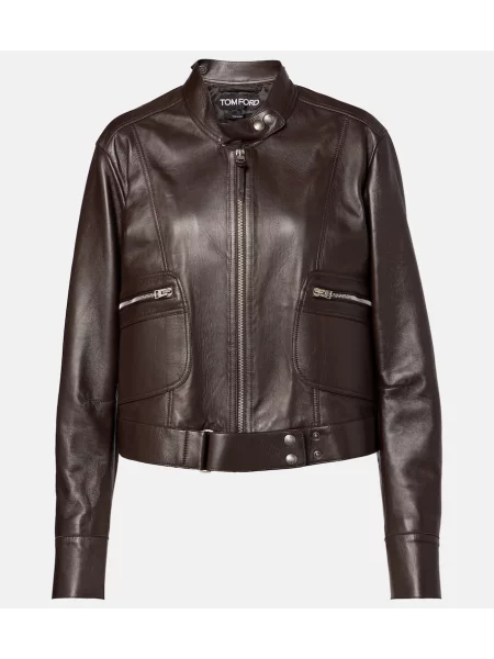 Geanta de piele Tom Ford maro