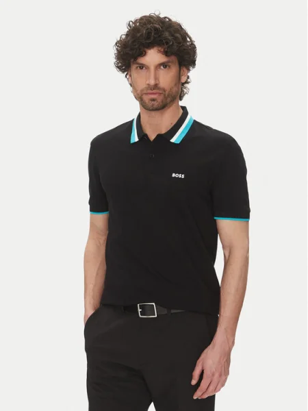 BOSS Tricou polo Paddy Ap Heritage negru