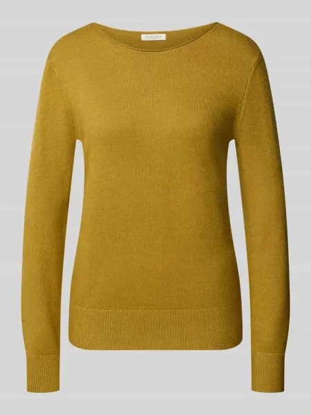 Sweter z dzianiny o kroju regular fit z mieszanki z dekoltem w łódkę Christian Berg Woman