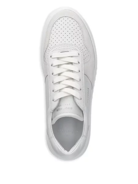 Sneakerși Copenhagen cu șireturi din piele alb