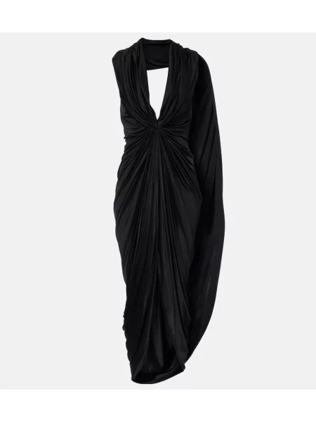 Rochie midi Loewe drapată până la genunchi de costum negru
