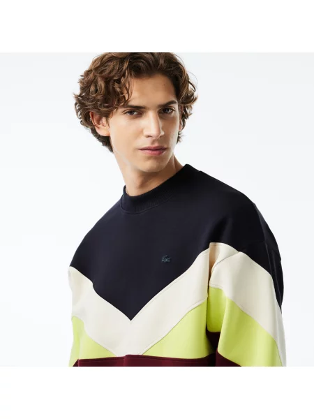 Lacoste Bluza Loose Fit Dwustronna Z Blokami Kolorów czarna