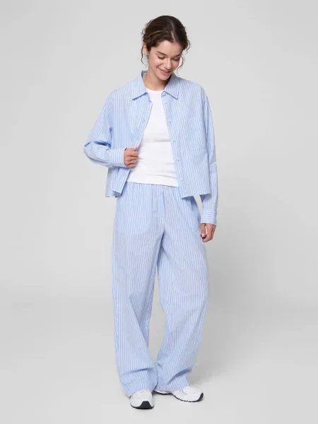 Повсякденні штани PRPY льон/бавовна блакитний