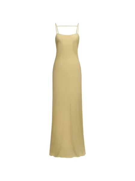Rochie maxi The Arkow din crep galben