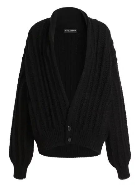 Cardigan Dolce & Gabbana tricotate lung negru