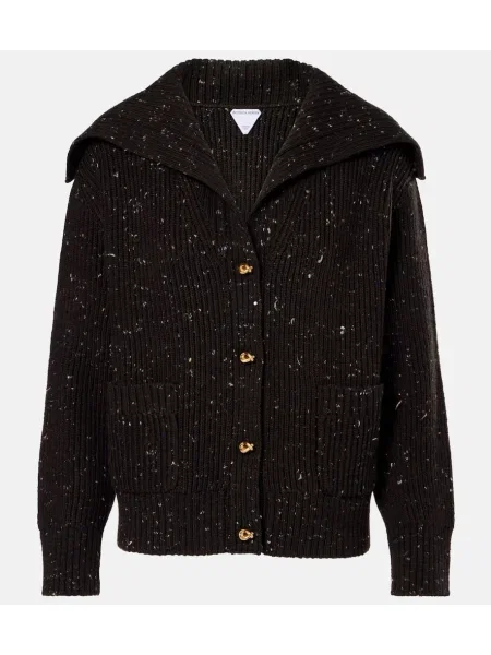 Cardigan Bottega Veneta de lână maro