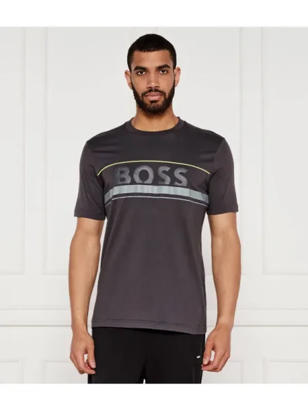 BOSS GREEN Tricou Iconic Zone gri