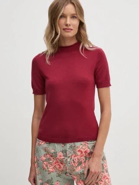 United Colors of Benetton sweter wełniany fioletowy