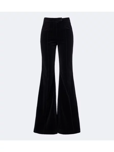 Pantaloni Costarellos de catifea evazate negru