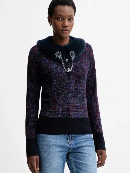 Blugirl Blumarine pulover reversibil bleumarin