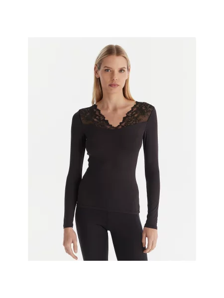 Ysabel Mora Pižamska bluza Slim Fit črna