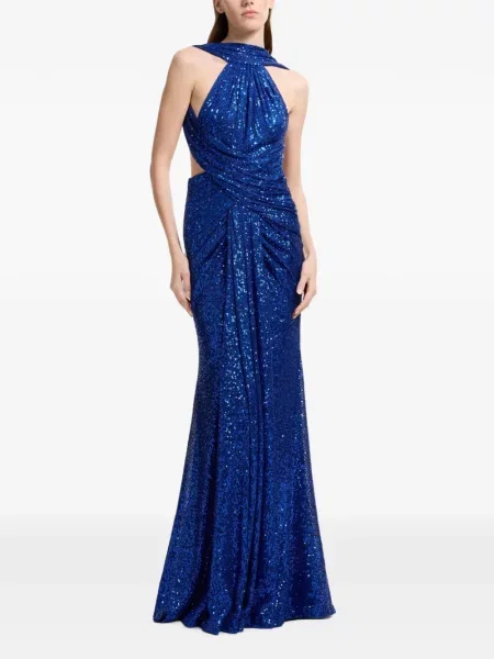 Rochie maxi Elie Saab cu paiete albastru