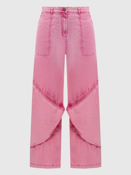 Штани з ефектом потертості The Attico рожеві