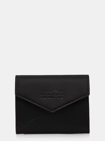 Кожен портфейл Maison Margiela дамски черно