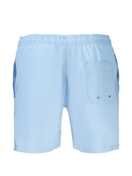 Kąpielówki Calvin Klein z logo ze sznurkiem niebieskie