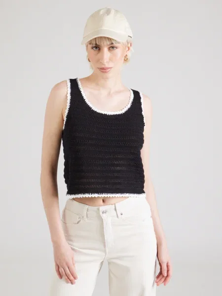 Suncoo Top brodat PULL PIDGI negru alb