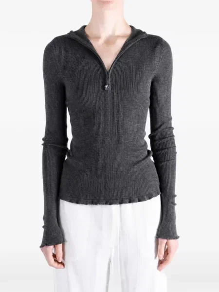 Hoodie Cecilie Bahnsen με βολάν γκρι