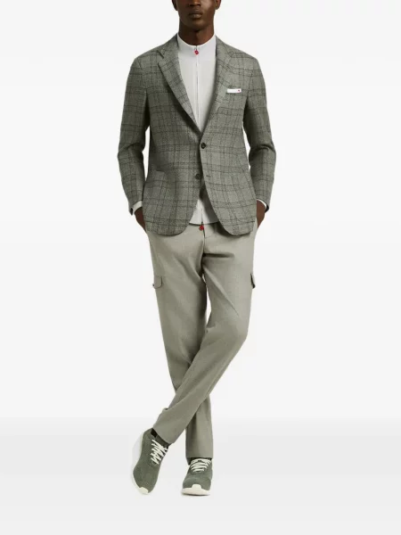 Pantaloni cargo Kiton de lână gri