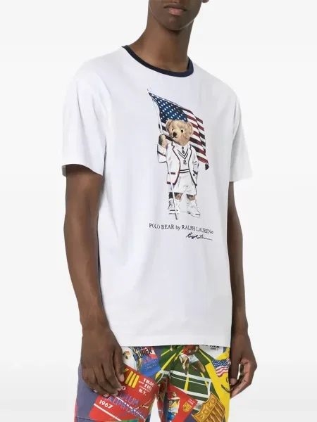 Плетен шал Polo Ralph Lauren на райета помпони зелено
