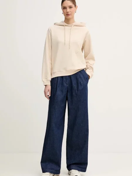 Кофта Joop! з капюшоном з аплікацією бежевий