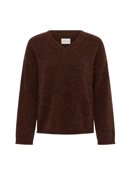 Dzianinowy sweter Part Two brązowy