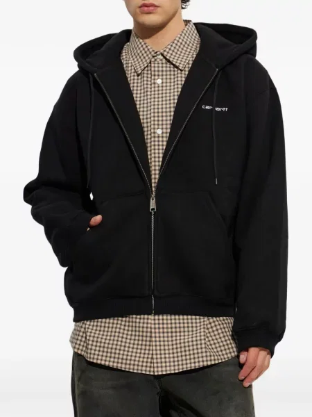 Суичър с качулка Carhartt Wip бродиран черно