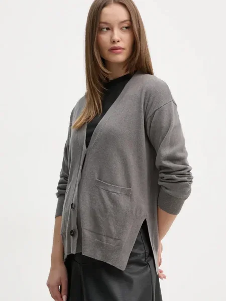Жилетка с кашмир Sisley от лека материя сиво