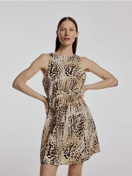 Reserved Лляна міні-сукня різнобарвний 