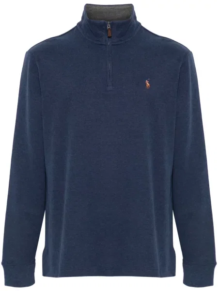 Oboustranné kalhoty Polo Ralph Lauren s výšivkou se vzorem rybí kosti modré