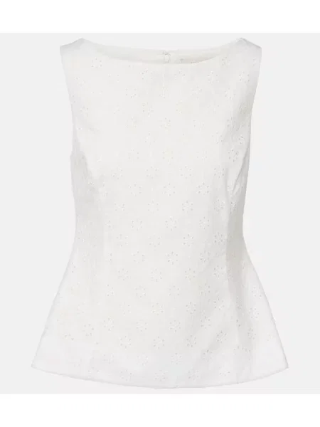 Top Faithfull cu broderie alb