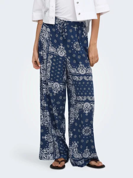 ONLY Pantaloni ONLKAVI albastru noapte alb