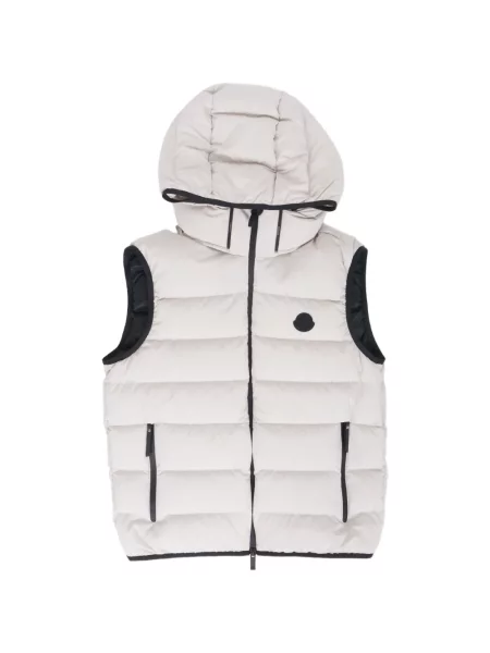 Vestă Moncler cu glugă alb