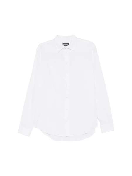 Lniana koszula Emporio Armani biała